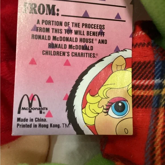 McDonald's 1987 Holiday Miss Piggy & Kermit Plush Duo. NWT original - Picture 6 of 9